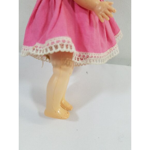 Pam Doll Walking Doll 9" Blonde Original Dress Head Turns as Legs Move Vtg 1050s - Picture 15 of 15